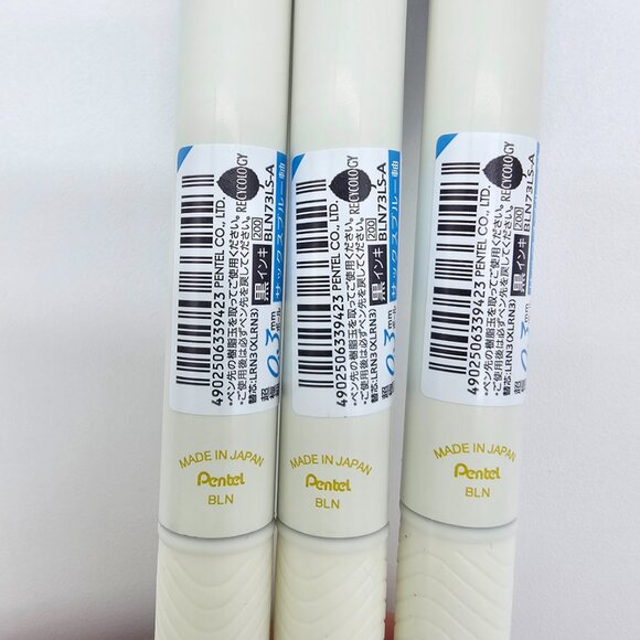 Pentel Energel Clena - 0.3 | Sax Blue Stripe Body + Black Ink | Lot of 3 - NEW - Picture 9 of 9